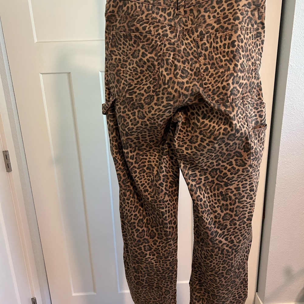 GAP 90s Loose Carpenter Leopard Denim Jeans